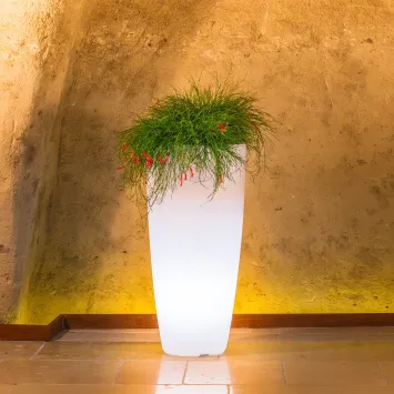 Monacis verlichte bloempot Ø33xH70 cm Flowerpot Bright Wit licht