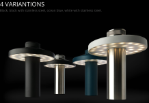 Newdes Turn LED buiten tafellamp (by Sompex)| oplaadbaar (accu) | Aluminium | Dimbaar | wit - aluminium | waterdicht IP54