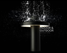 Newdes Turn LED buiten tafellamp (by Sompex)| oplaadbaar (accu) | Aluminium | Dimbaar | wit - aluminium | waterdicht IP54